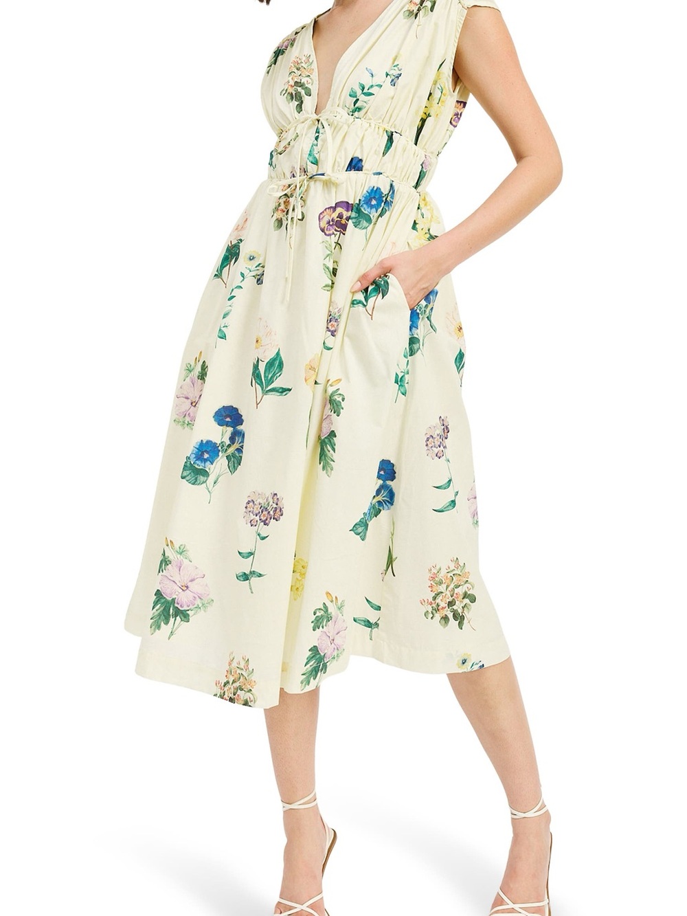 NWT En Saison From Nordstrom Ashley Floral Print Sleeveless Midi